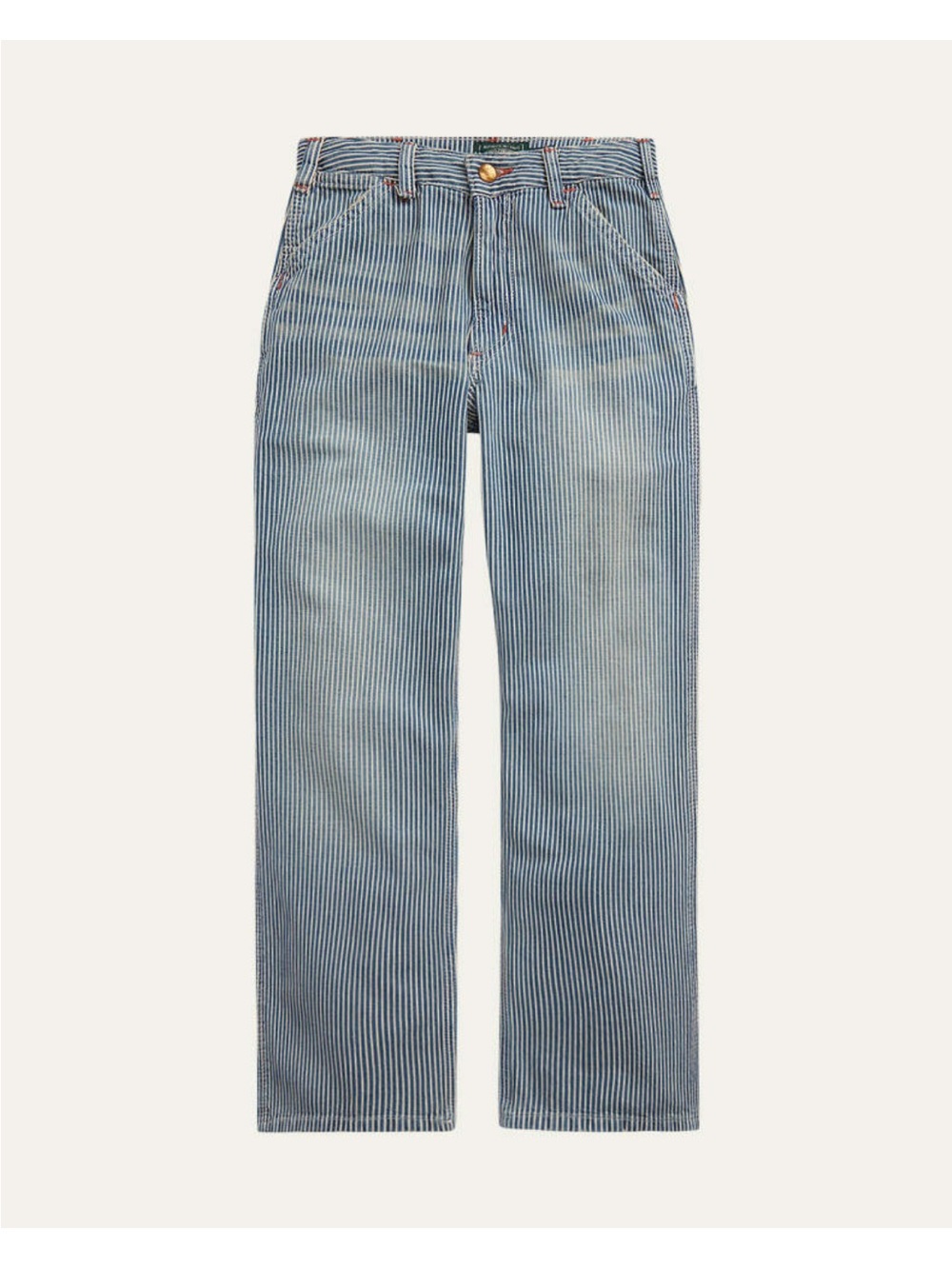 Boys Polo Blue Pinstripe Straight Jeans
